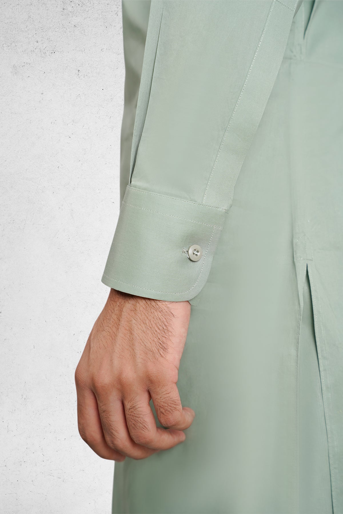 Men's Ash Green Shalwar Kameez - 111027