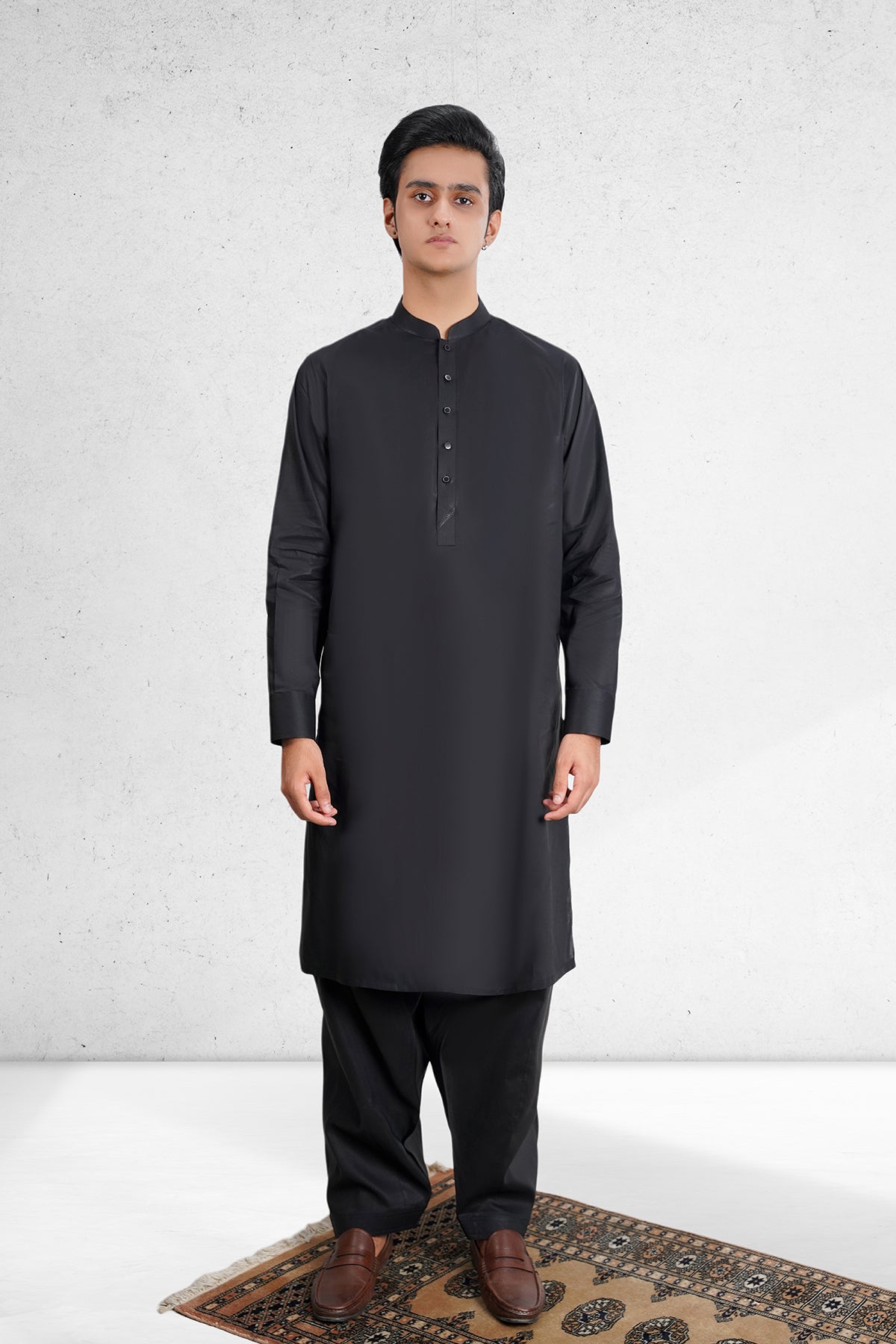 Men's Black Shalwar Kameez - 111034