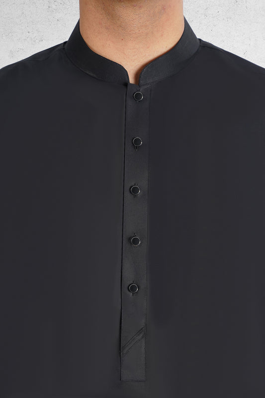 Men's Black Shalwar Kameez - 111034