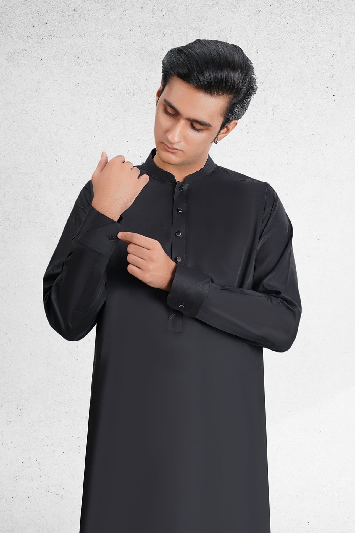 Men's Black Shalwar Kameez - 111034