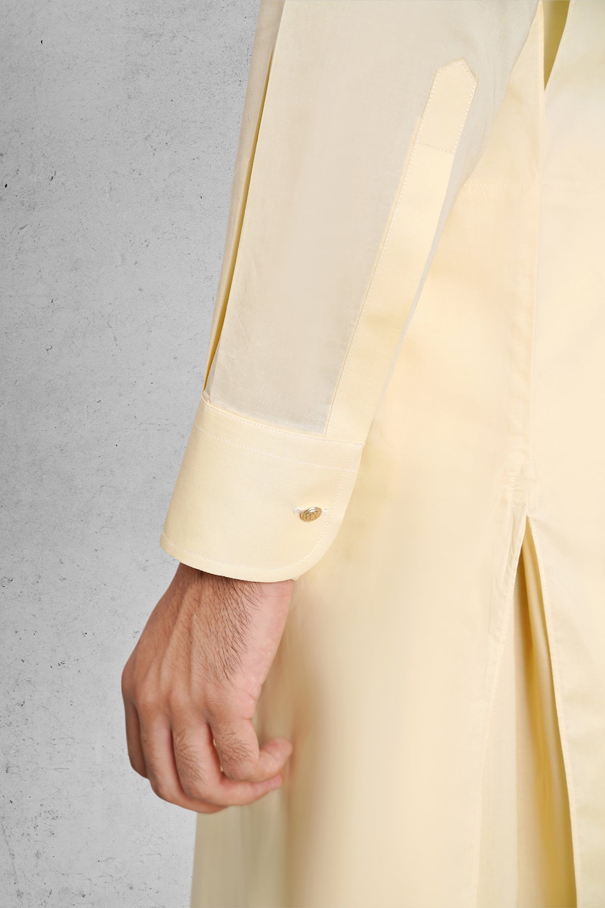 Men's Butter Yellow Shalwar Kameez - 111028