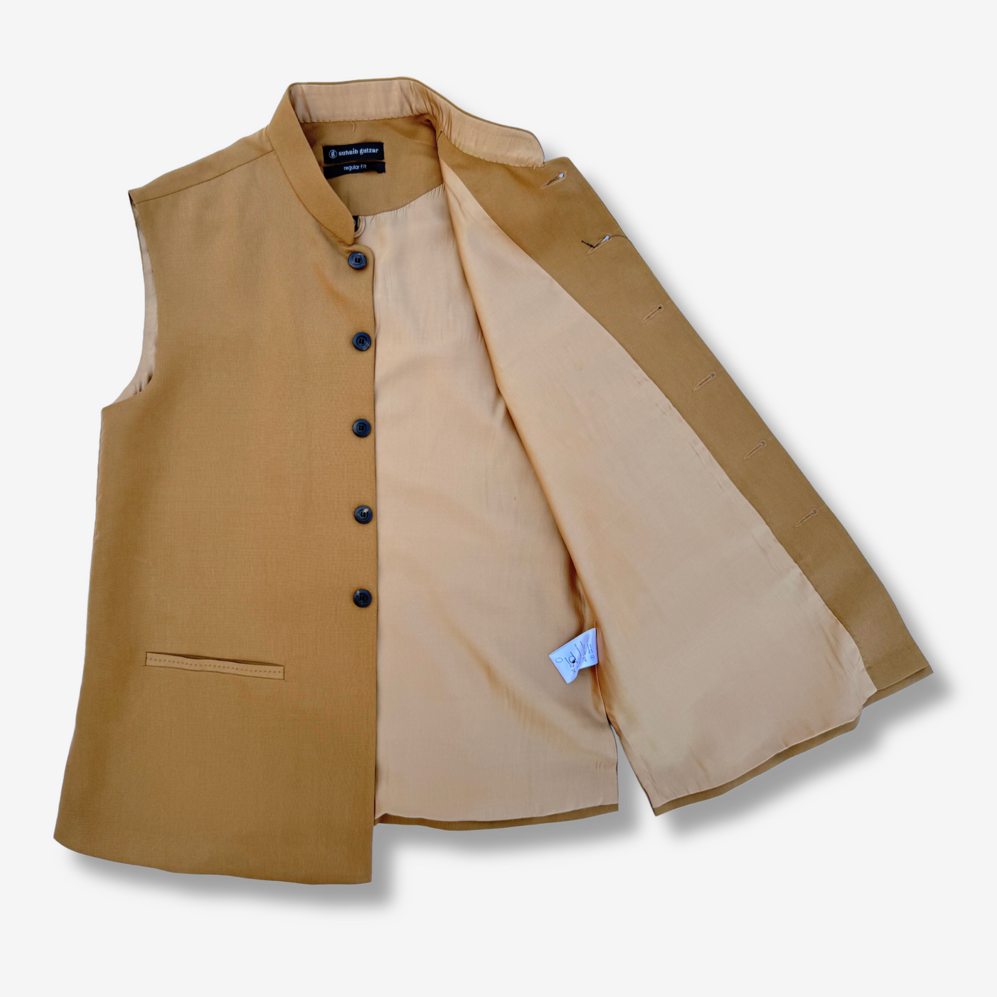 Men's Camel Beige Polo Waistcoat - 227004