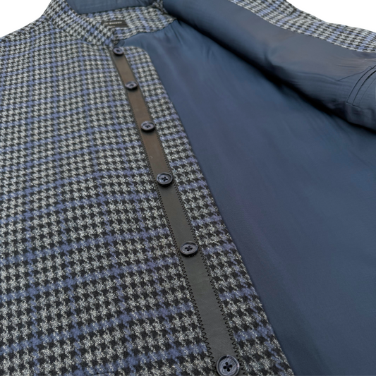 Men's Cyan Blue Wool Touch Waistcoat - 226004