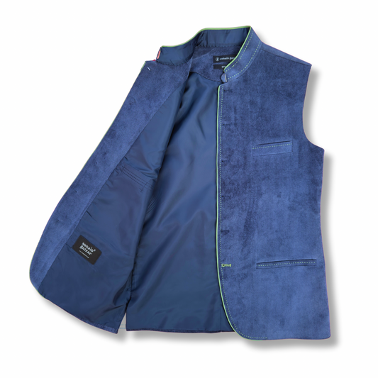 Men's Dusky Blue Corduroy Waistcoat - 224001