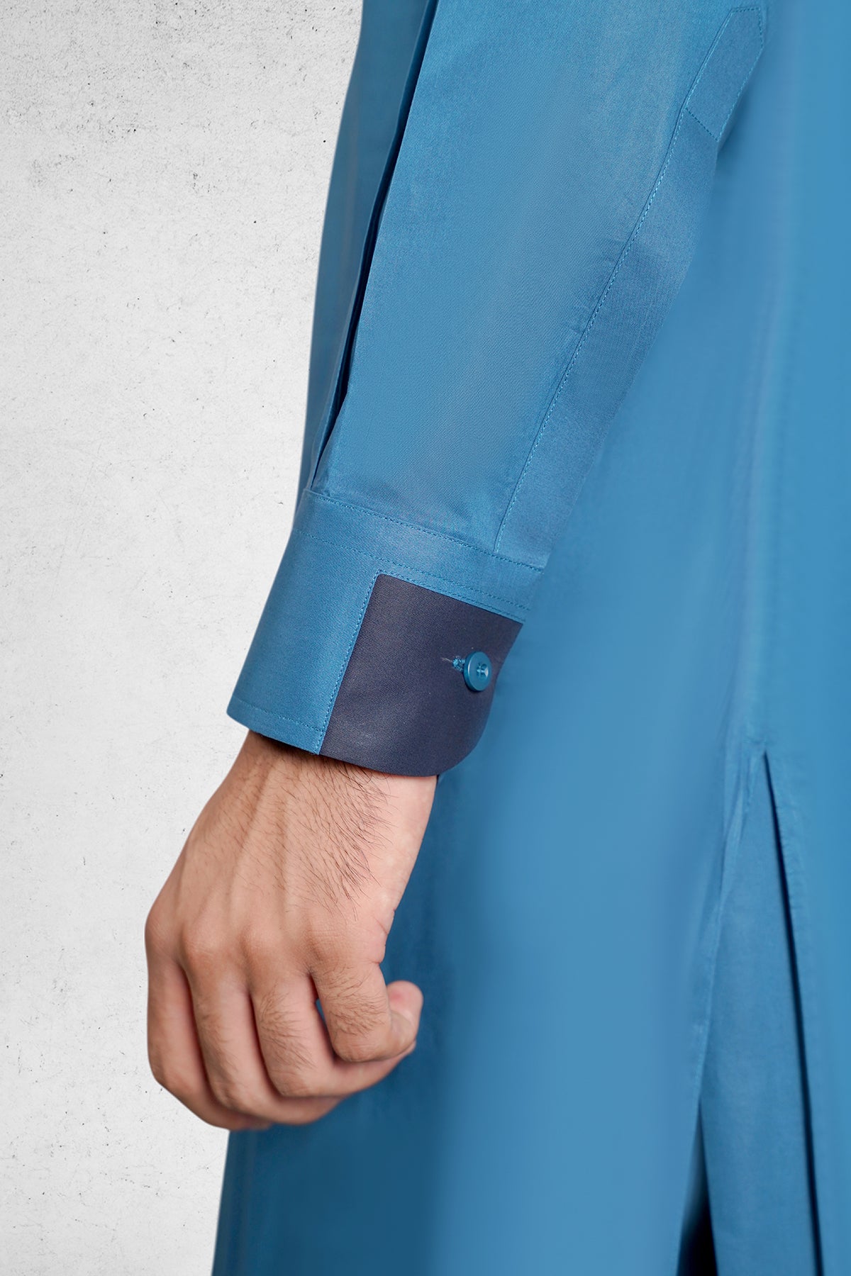 Men's Flat Blue Shalwar Kameez - 111032