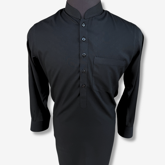 Men's Jade Black Wash & Wear Shalwar Kameez - 112001