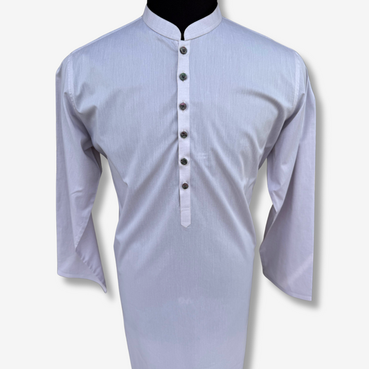 Men's Lavender Cotton Kurta - 551003