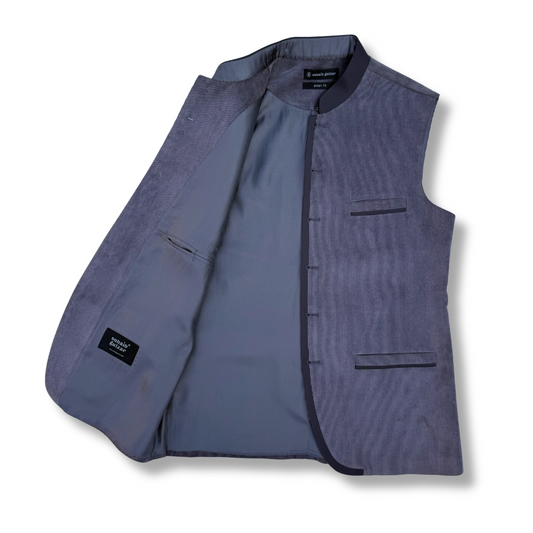 Men's Lilac Grey Corduroy Waistcoat - 224005
