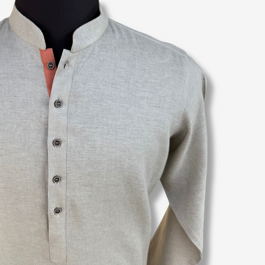 Men's Malibu Beige Irish Cotton Shalwar Kameez - 111017