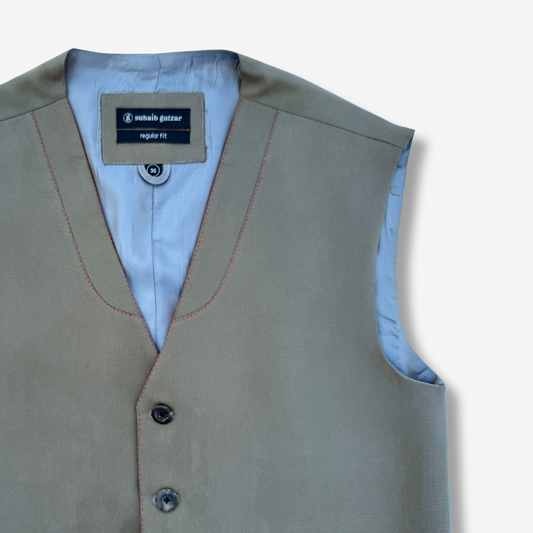 Men's Moss Green Polo Waistcoat - 227003