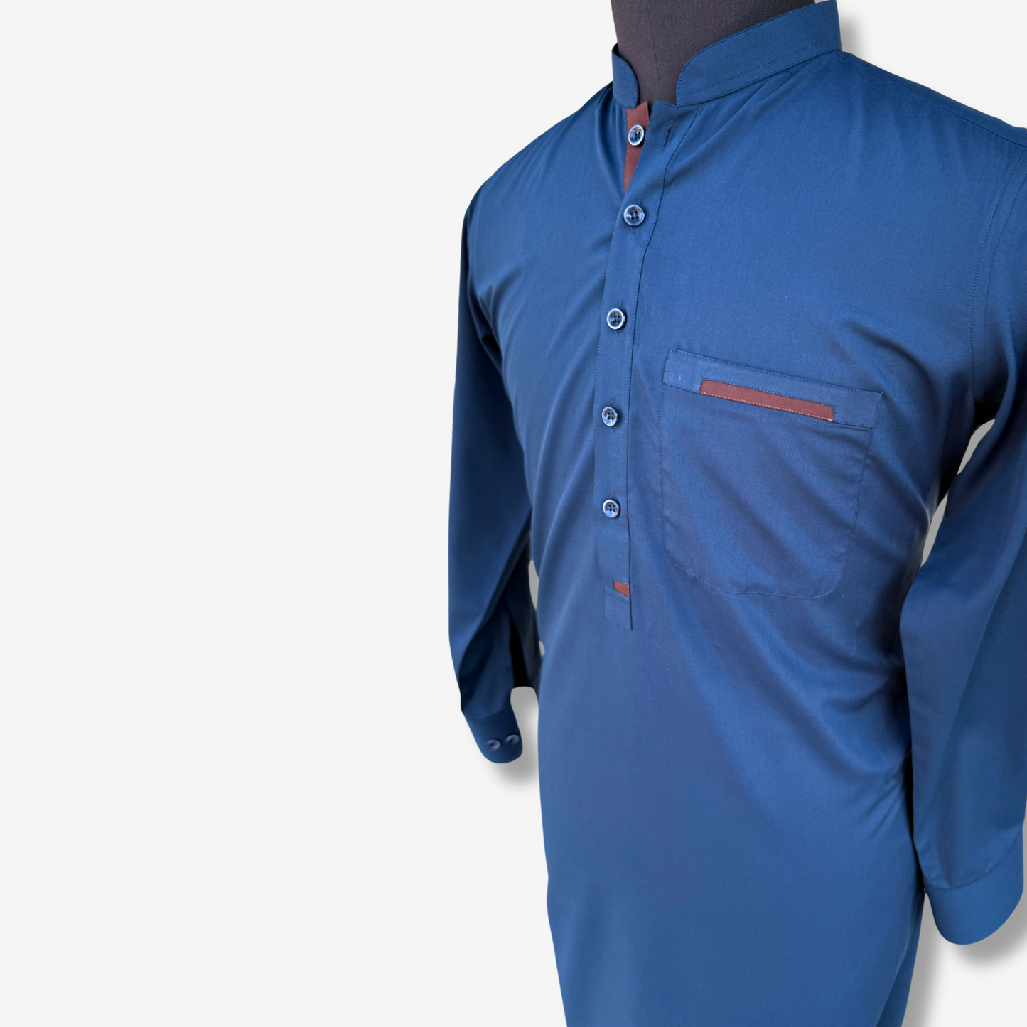 Men's Navy Blue Wash & Wear Shalwar Kameez - 112005