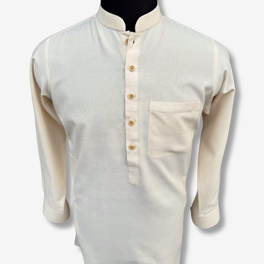 Men's Pale Yellow Irish Cotton Shalwar Kameez - 111006