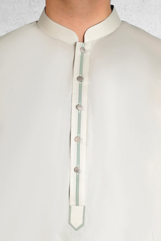 Men's Pastel Grey Shalwar Kameez - 111024