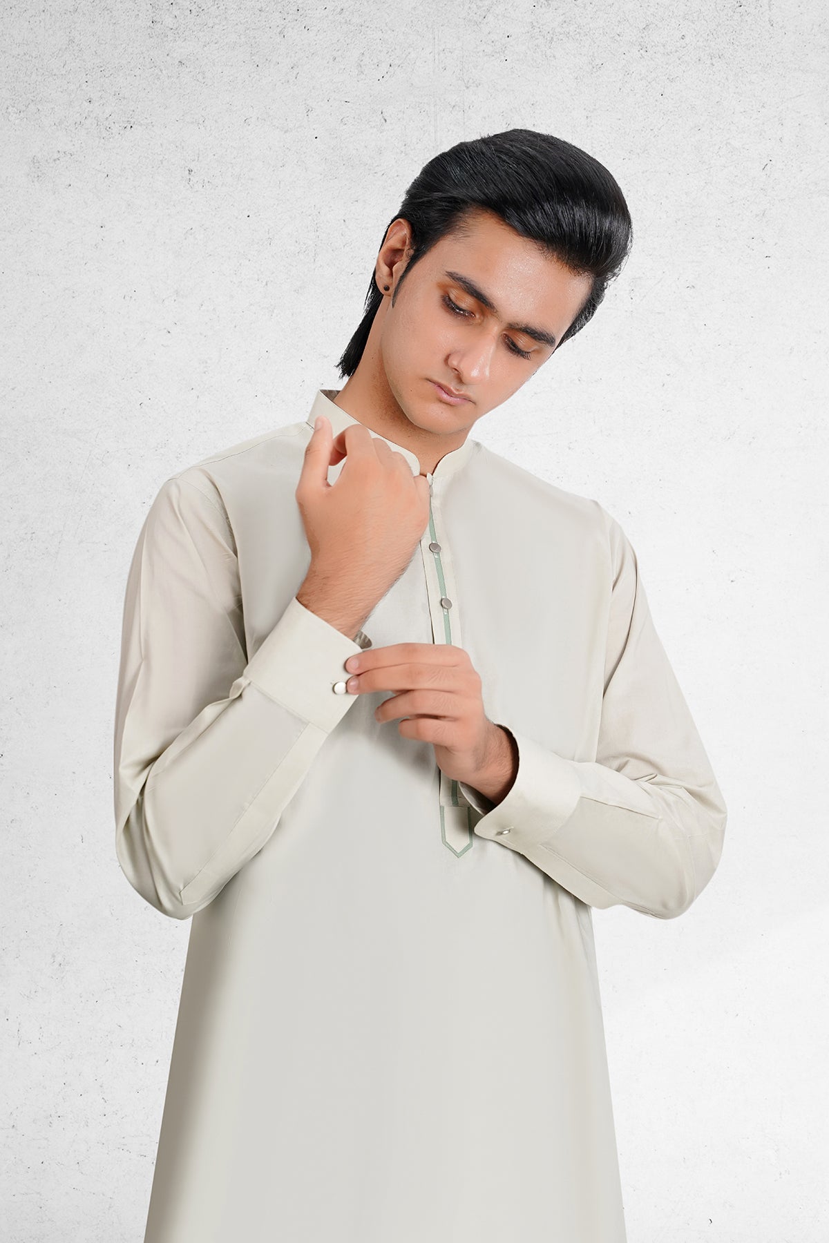 Men's Pastel Grey Shalwar Kameez - 111024