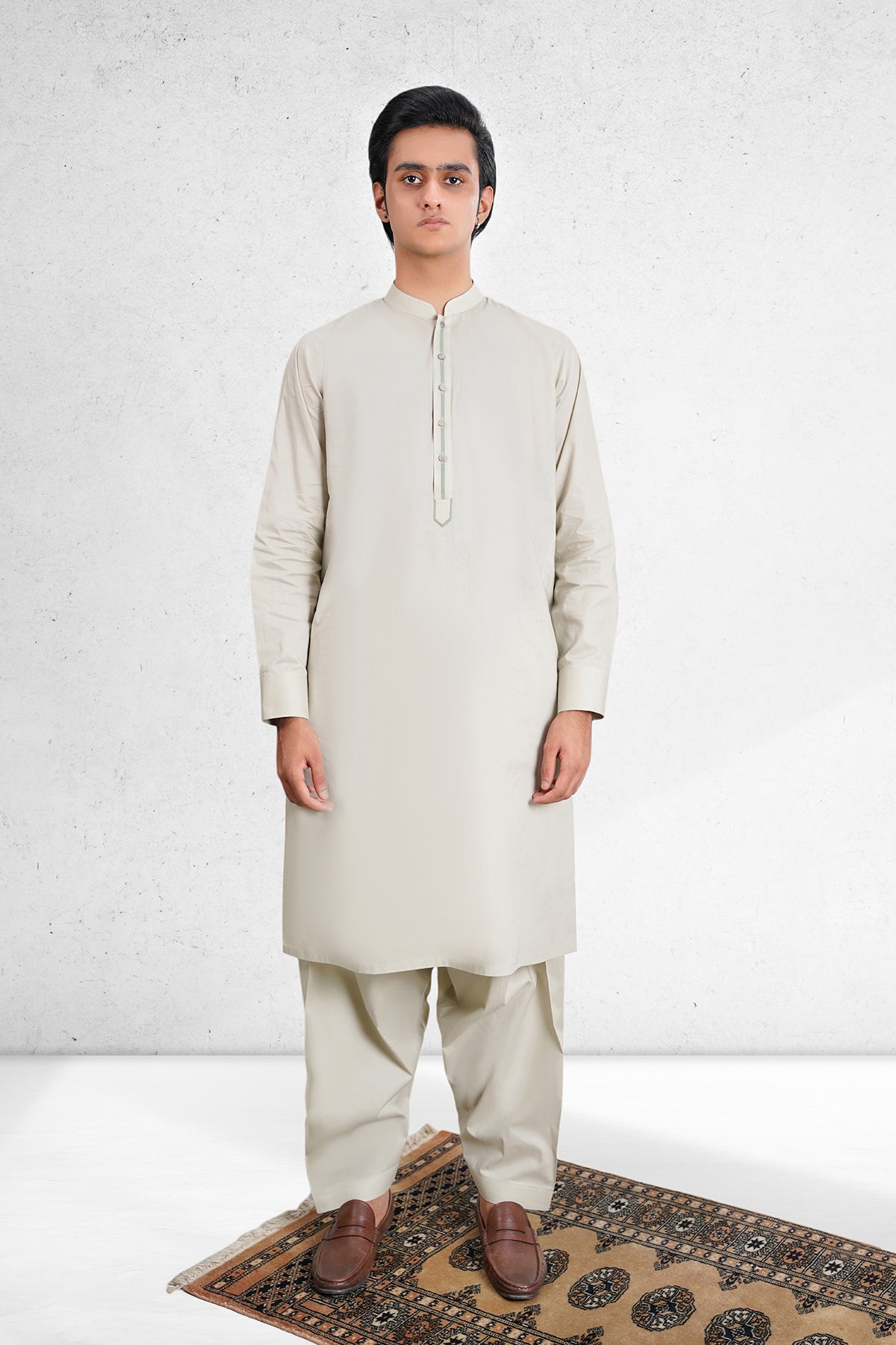 Men's Pastel Grey Shalwar Kameez - 111024
