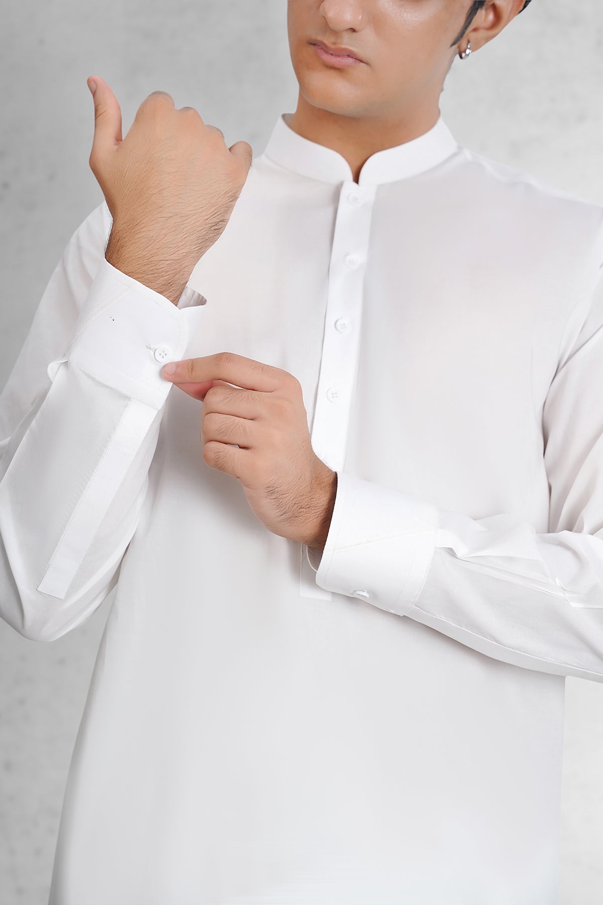 Men's Pearl White Shalwar Kameez - 111029