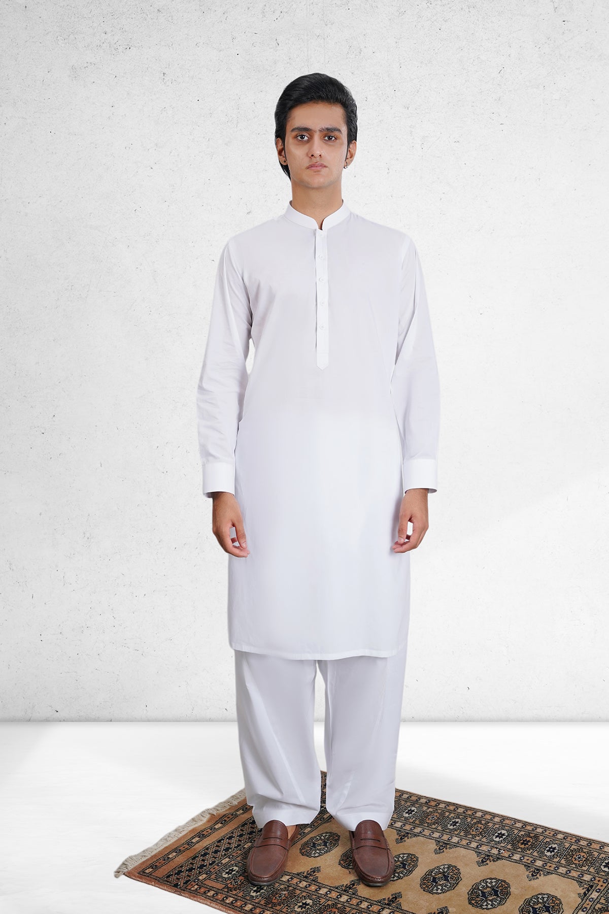 Men's Snow White Shalwar Kameez - 111025