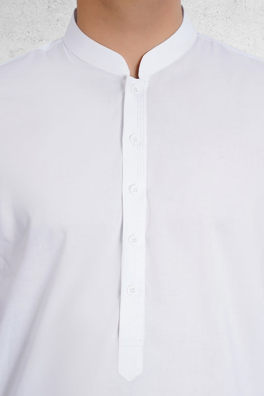 Men's Snow White Shalwar Kameez - 111025