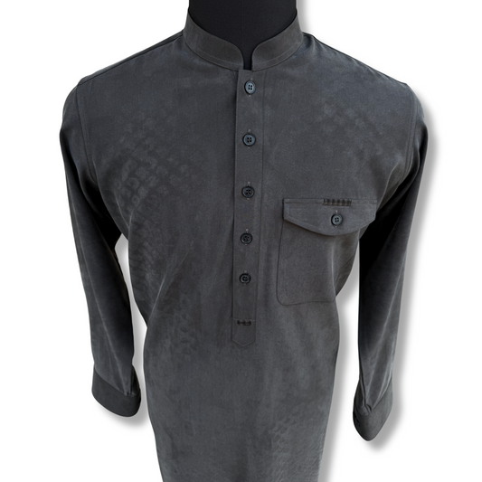 Men's Stone Wash Brown Shalwar Kameez - 113001