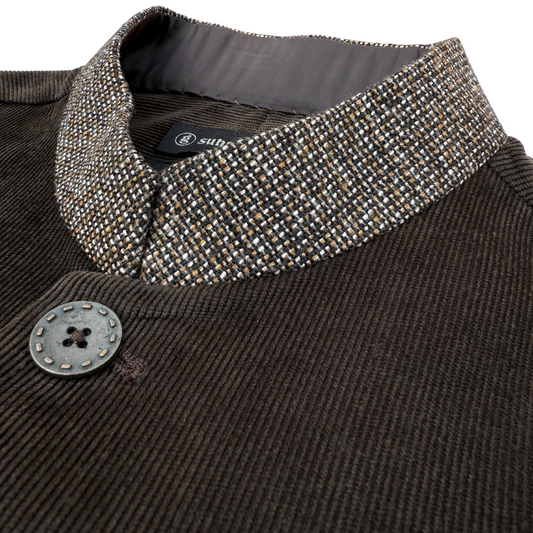 Men's Taupe Brown Corduroy Waistcoat - 224007