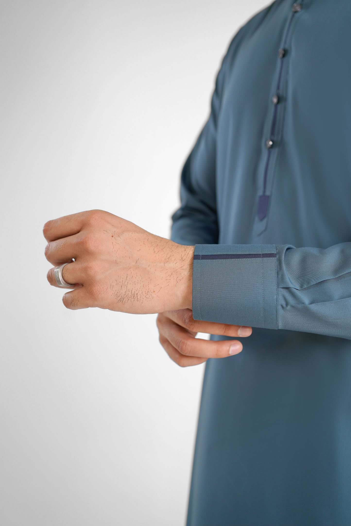 Men's W&W Blend Dusty Blue Shalwar Kameez - 112012