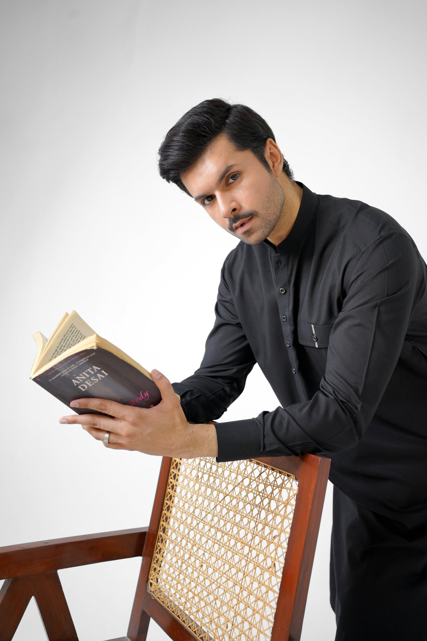 Men's W&W Blend Midnight Black Shalwar Kameez - 112009