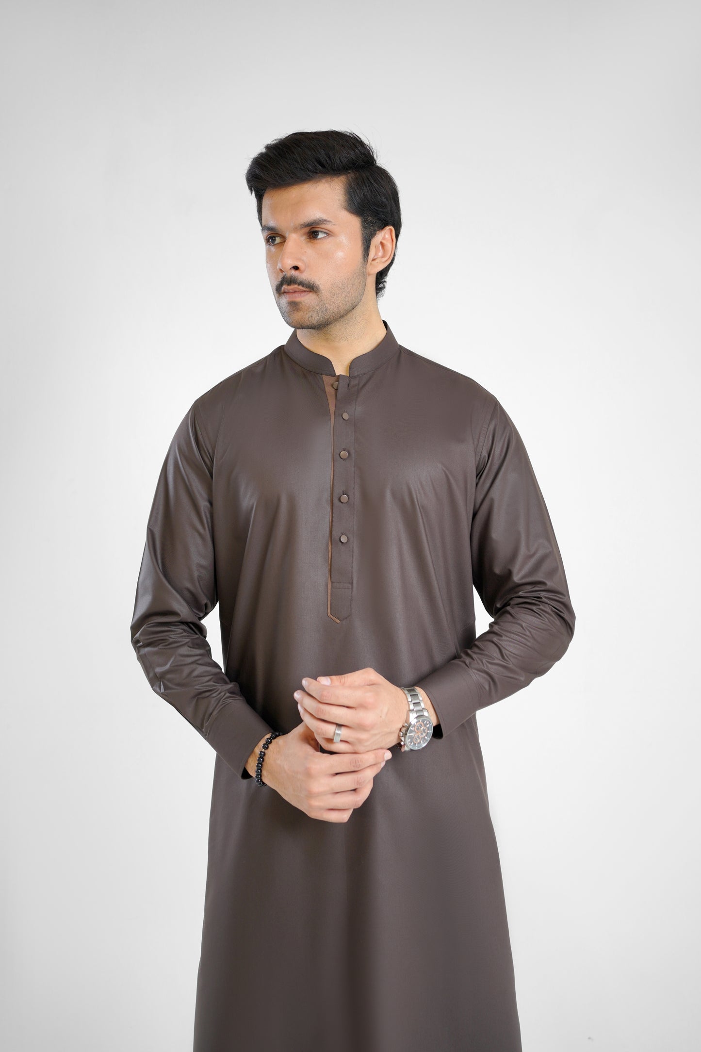 Men's W&W Blend Mocha Brown Shalwar Kameez - 112017