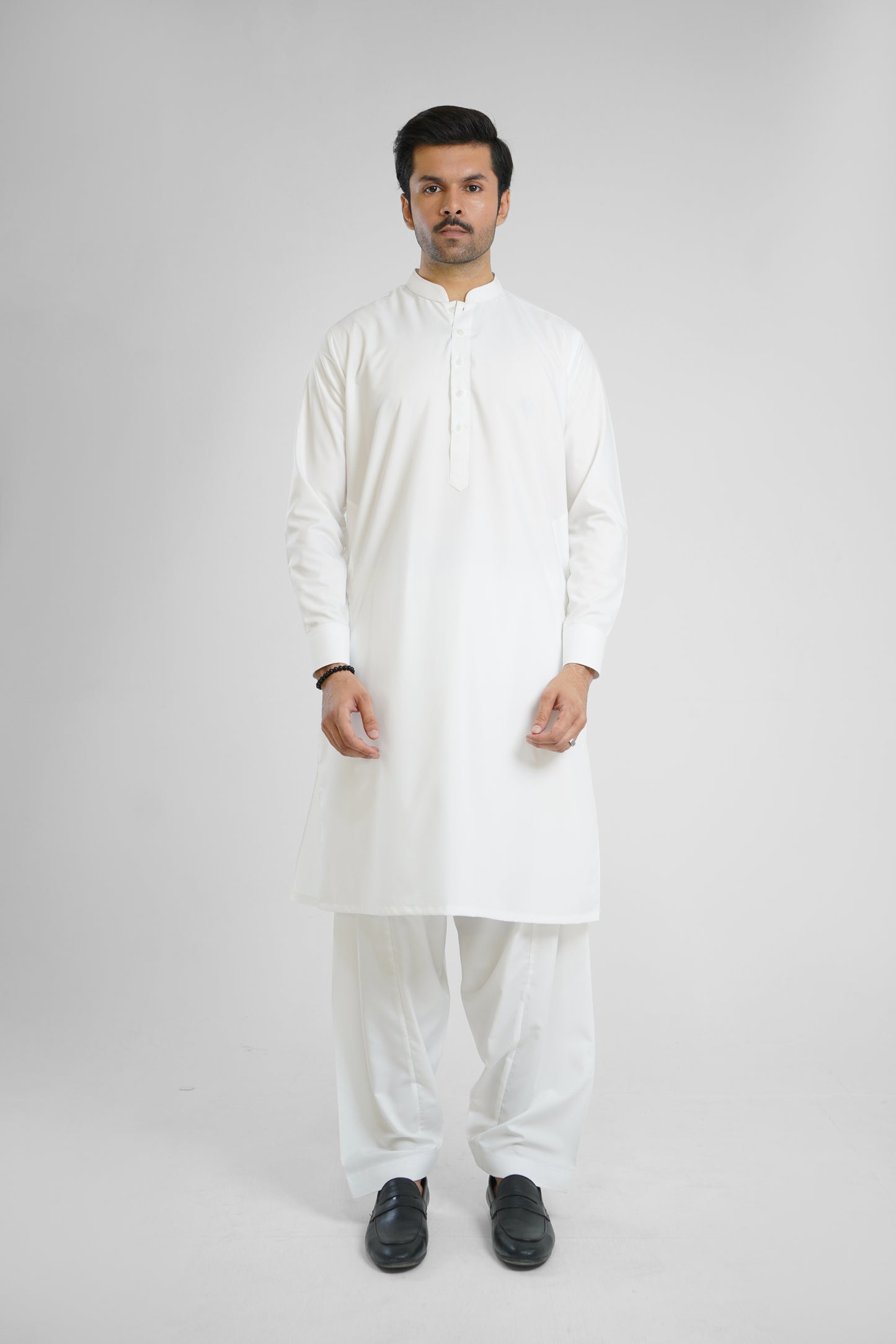 Men's W&W Blend Pearl White Shalwar Kameez - 112015