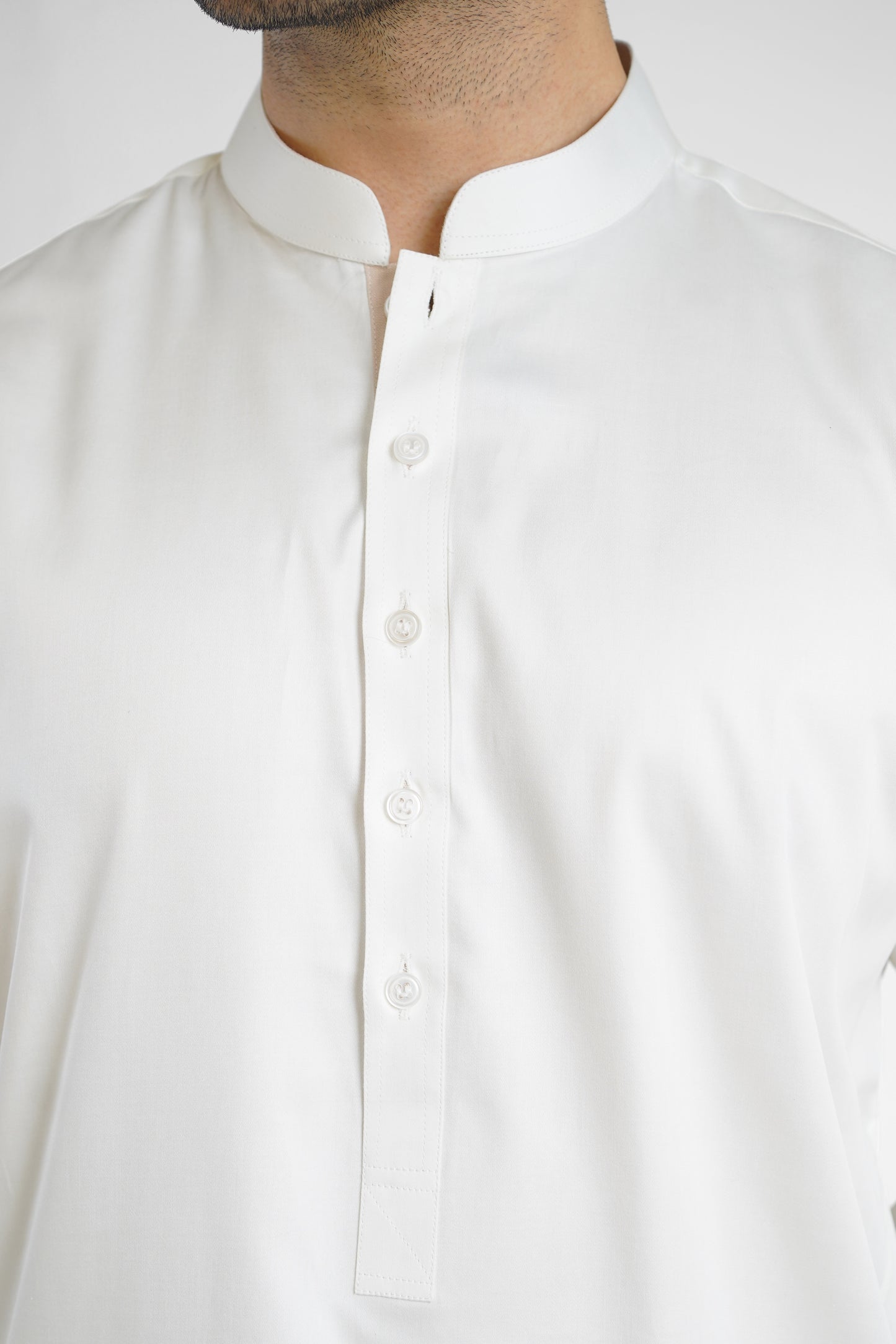 Men's White Cotton Shalwar Kameez - 111022