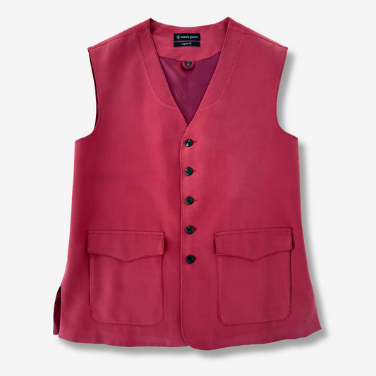 Men's Rich Burgundy Stone Wash Waistcoat - 228001