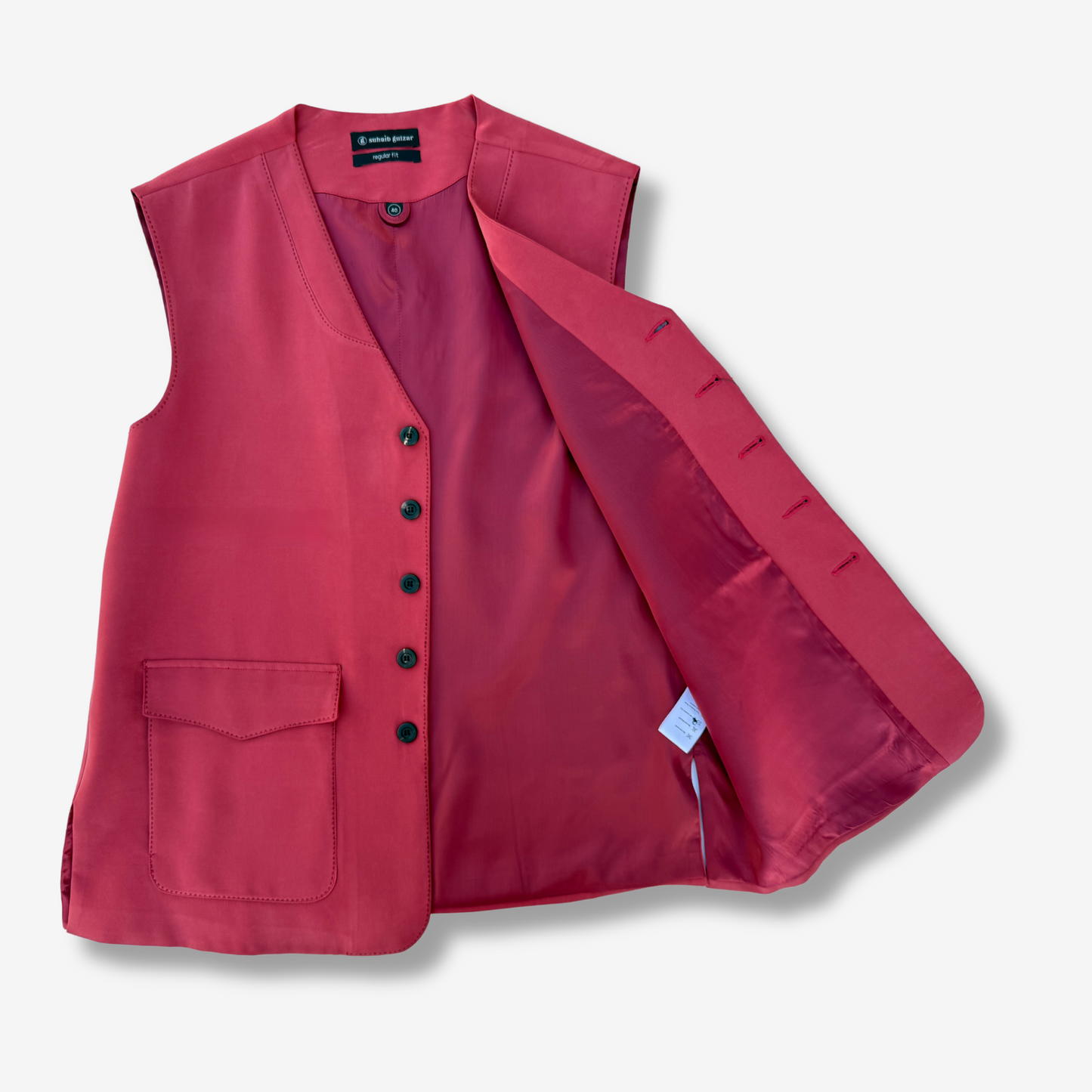 Men's Rich Burgundy Stone Wash Waistcoat - 228001