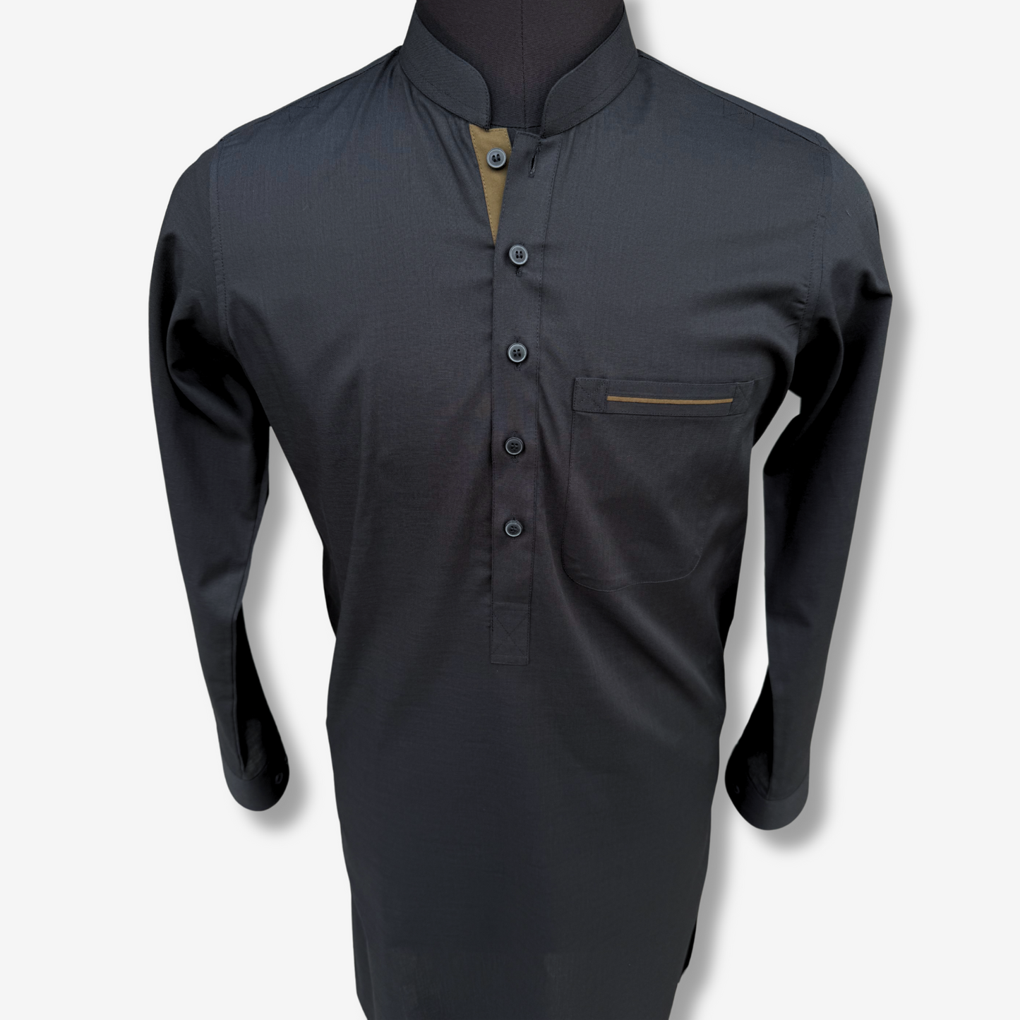 Men's Black Cotton Shalwar Kameez - 111004