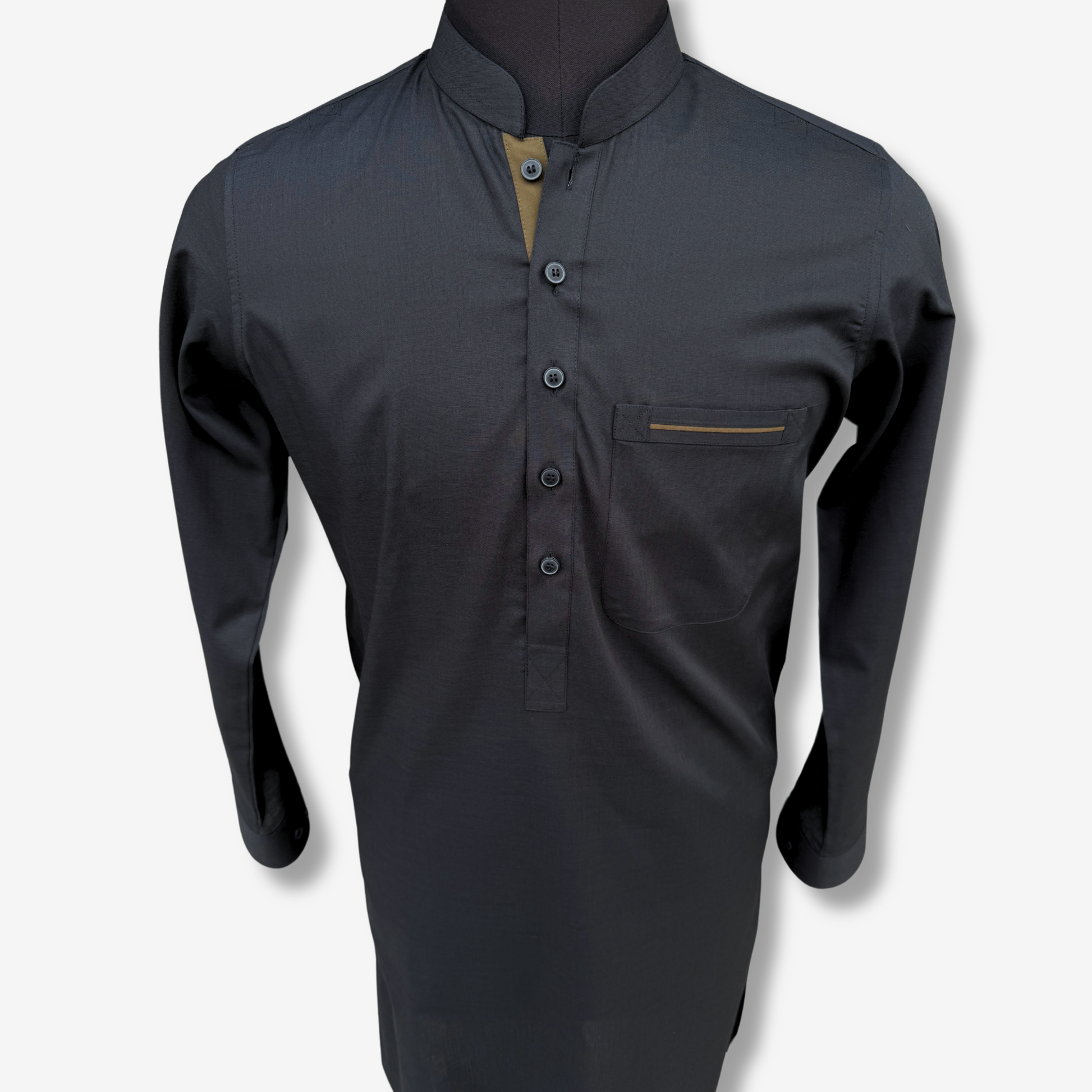 Men's Black Cotton Shalwar Kameez - 111004