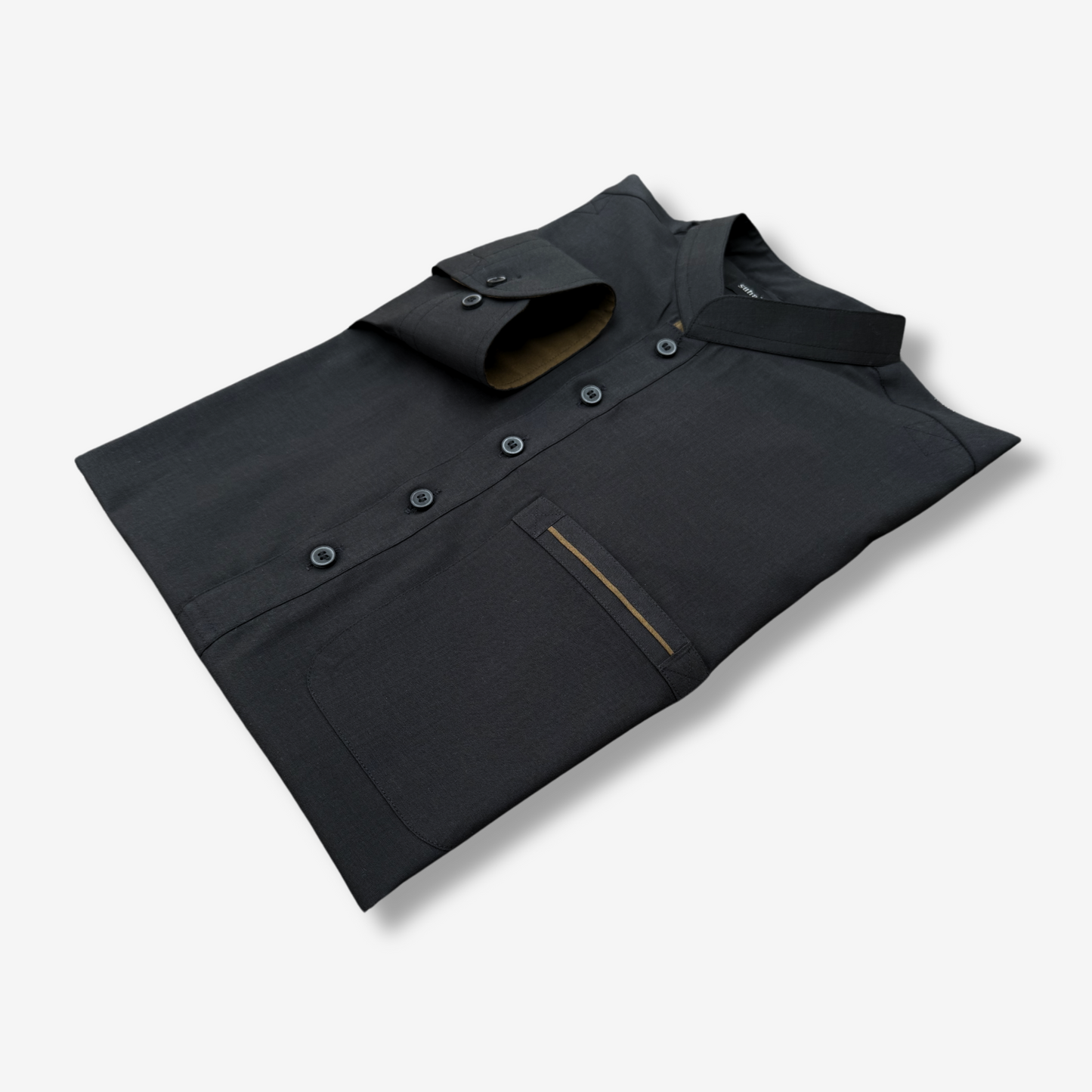 Men's Black Cotton Shalwar Kameez - 111004