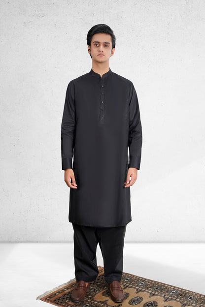 Men's Black Shalwar Kameez - 111034