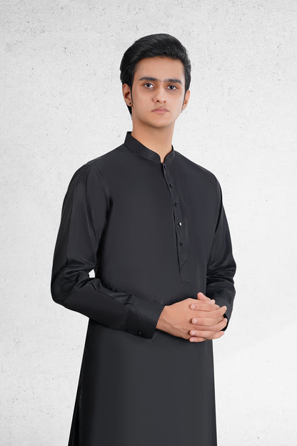 Men's Black Shalwar Kameez - 111034