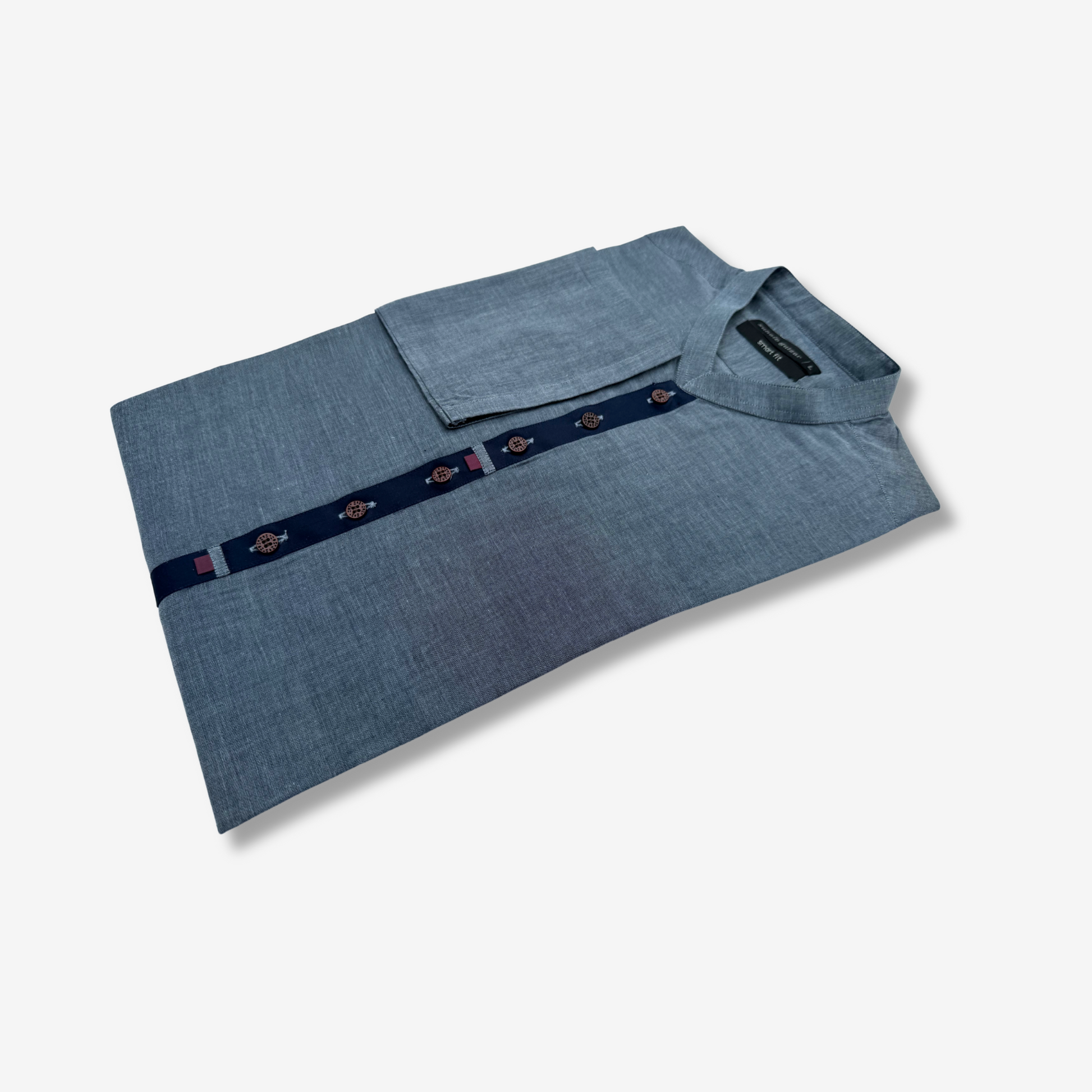 Men's Blue Cotton Kurta - 551001