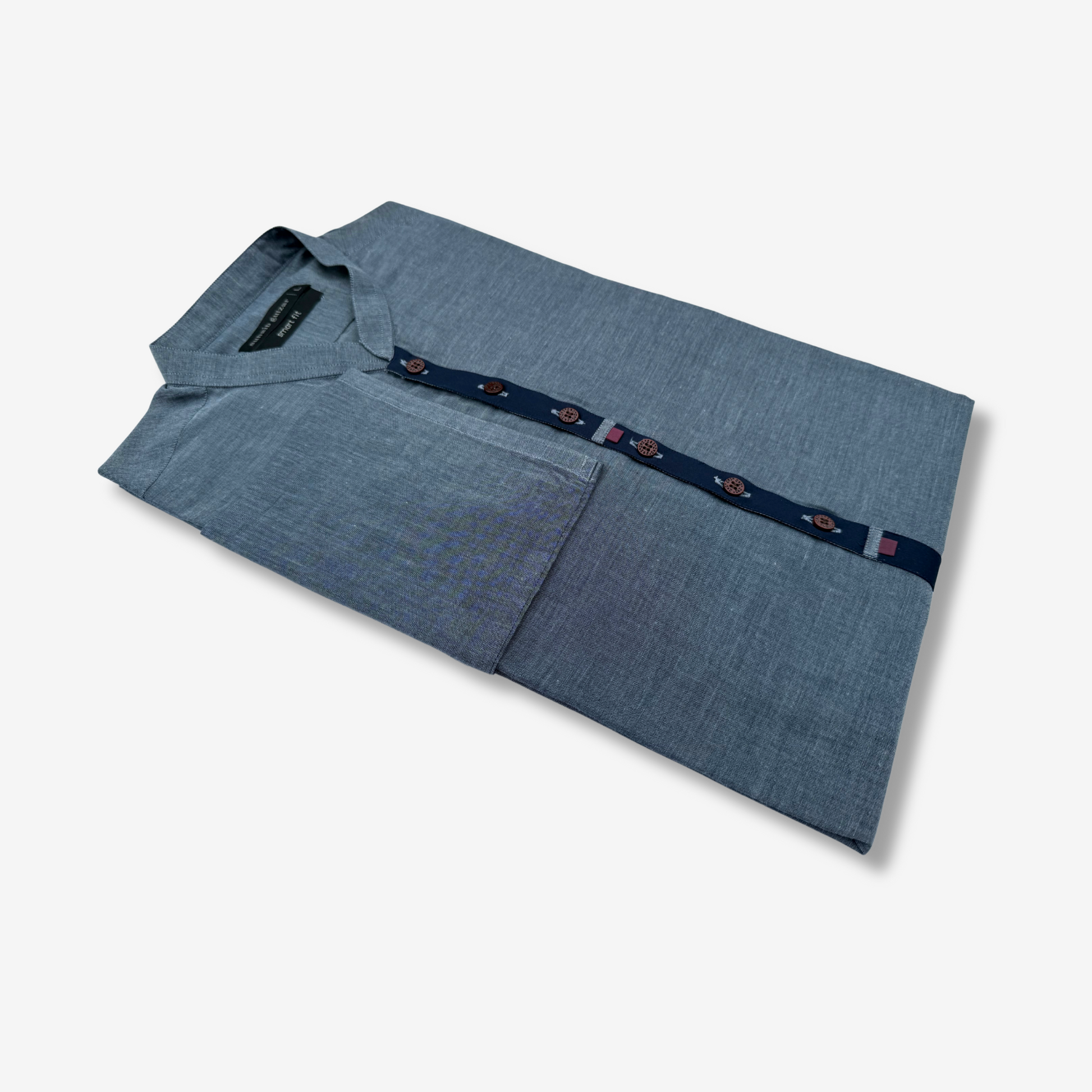 Men's Blue Cotton Kurta - 551001