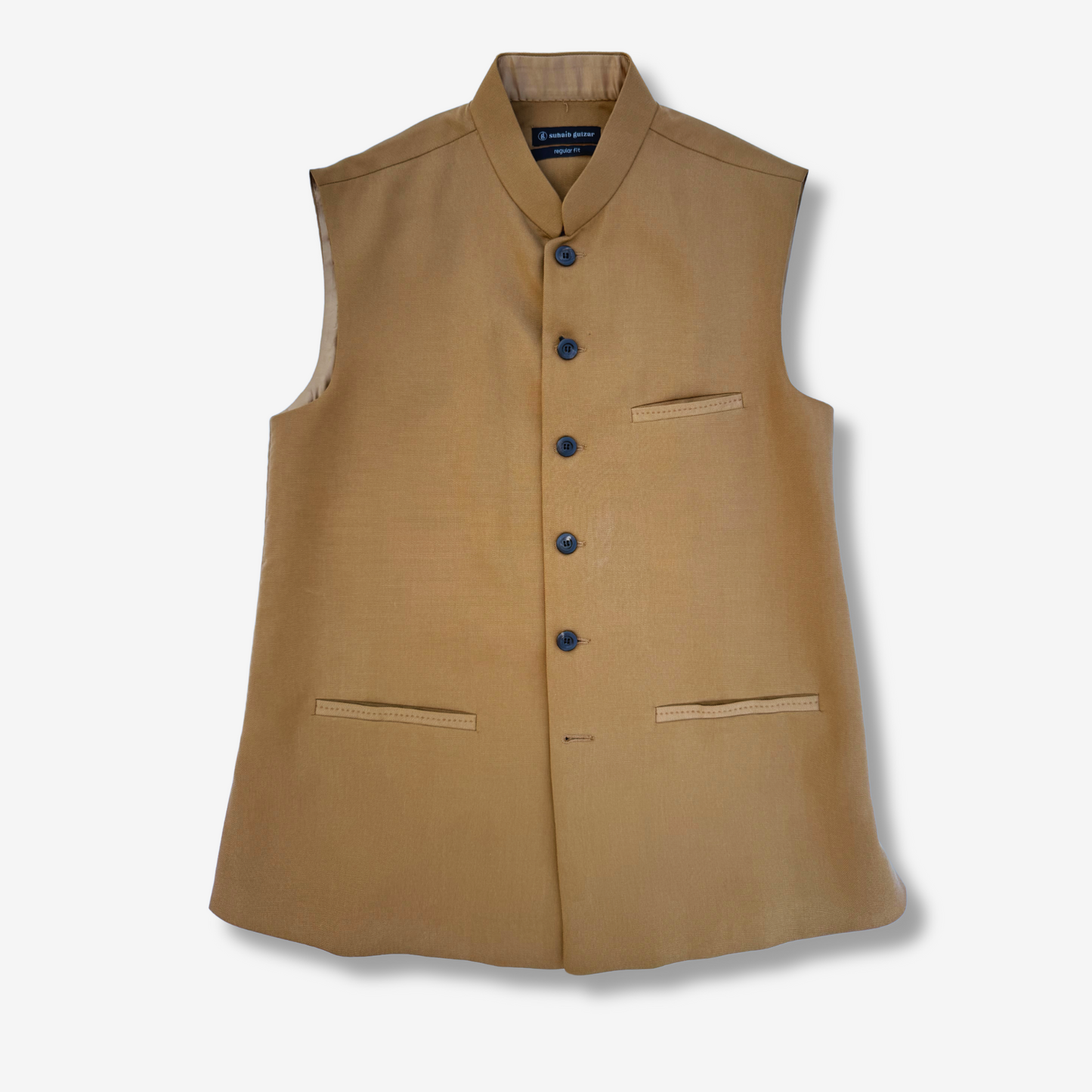 Men's Camel Beige Polo Waistcoat - 227004
