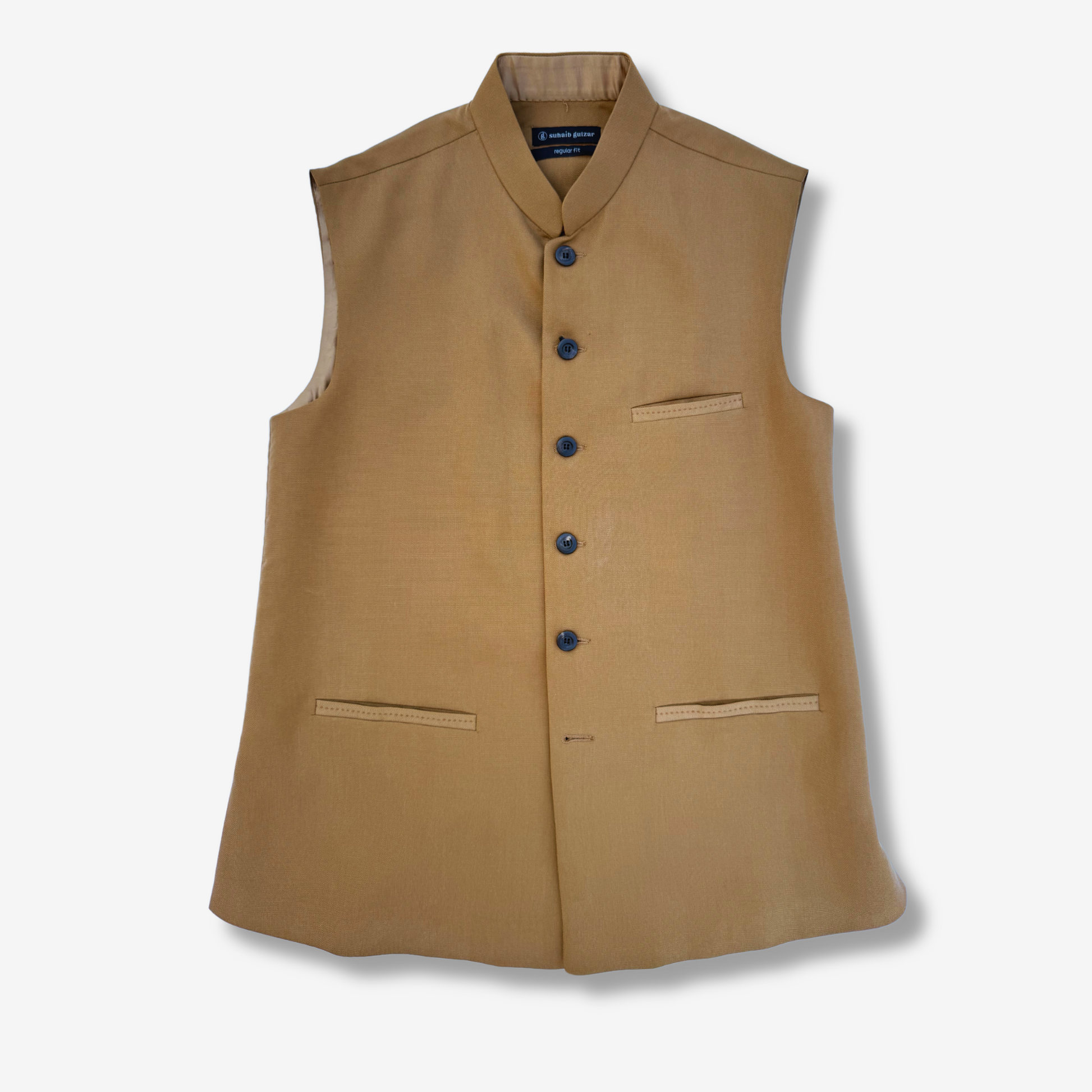 Men's Camel Beige Polo Waistcoat - 227004