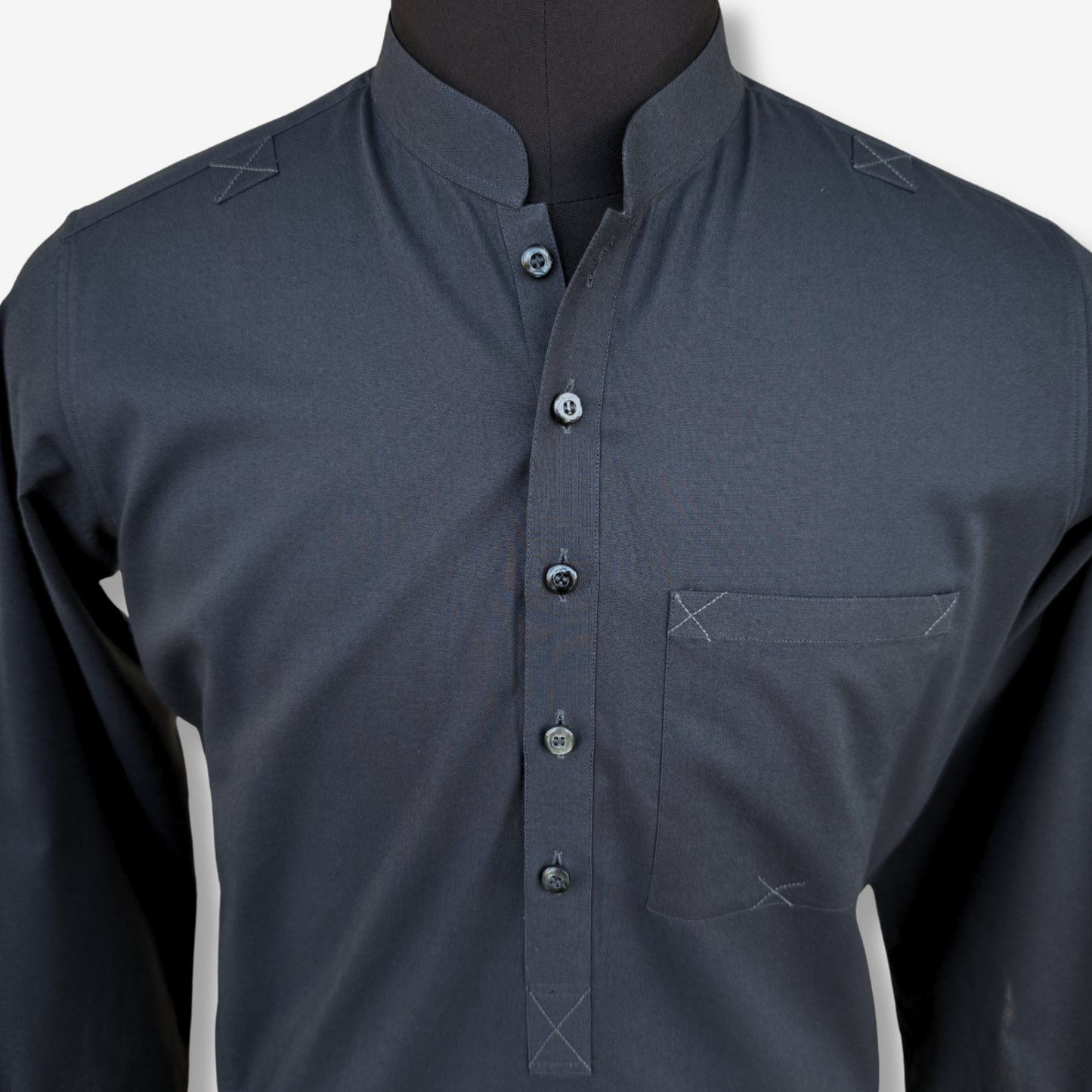 Men's Charcoal Gray Cotton Shalwar Kameez - 111009