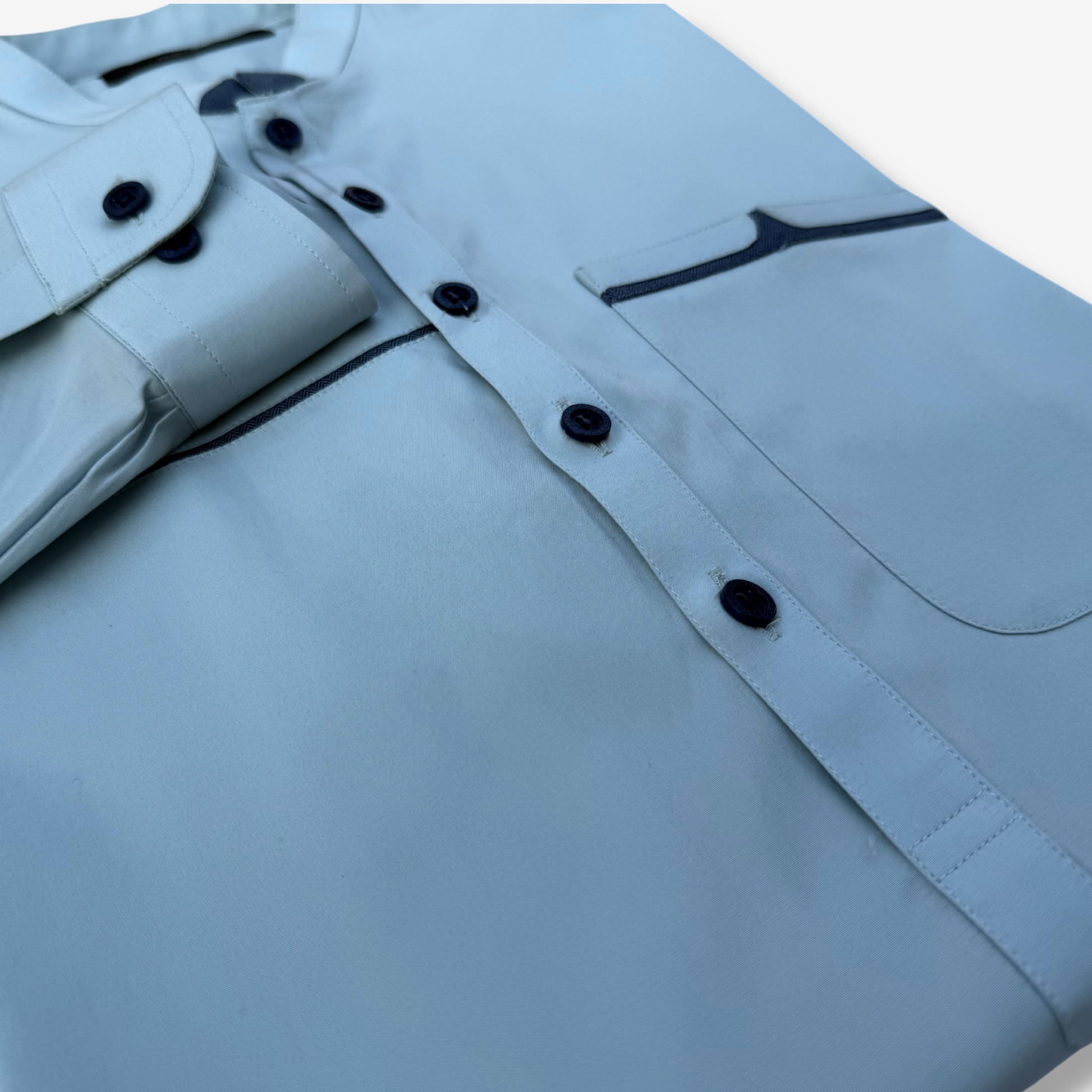Men's Cyan Blue Cotton Shalwar Kameez - 111014
