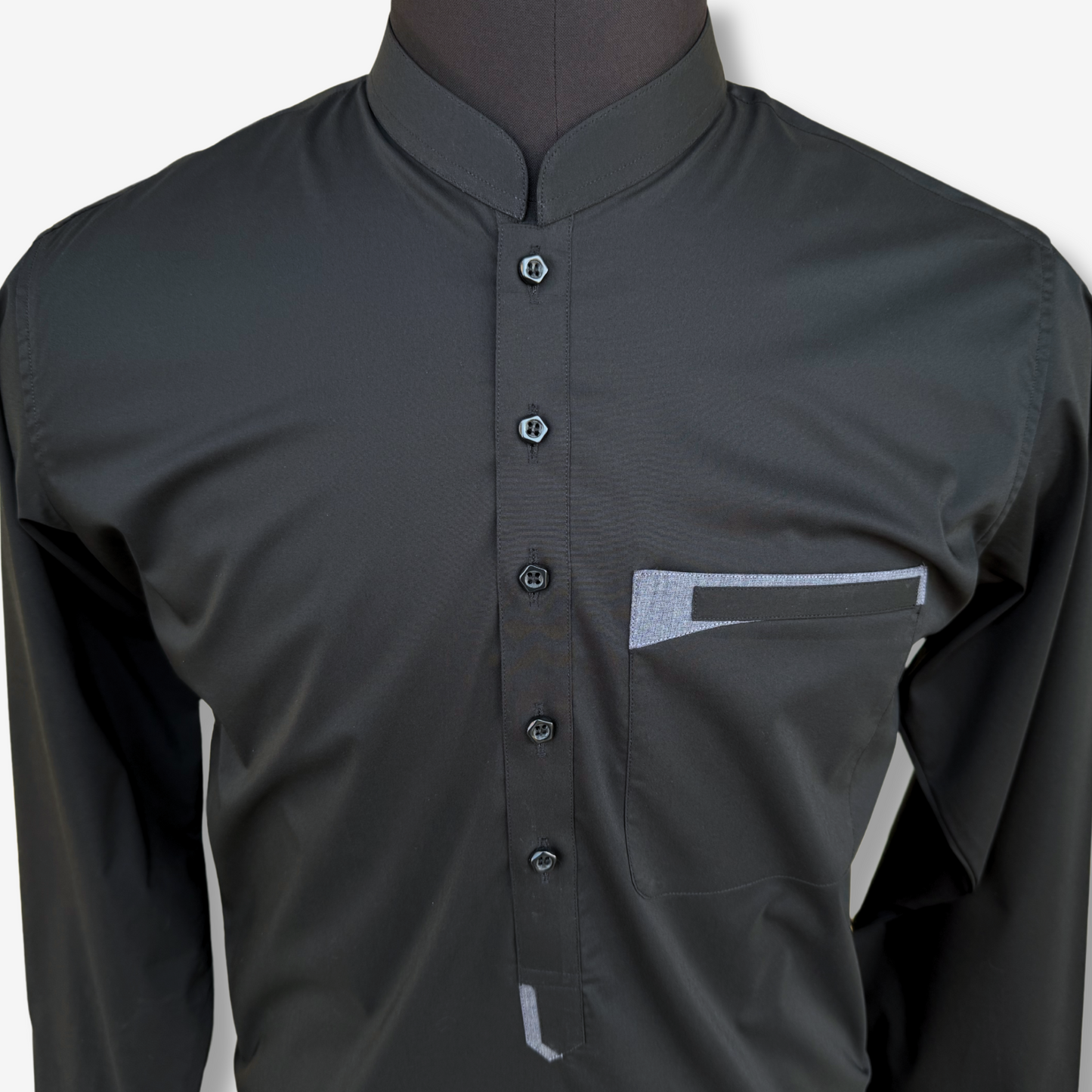 Men's Deep Black Cotton Shalwar Kameez - 111011