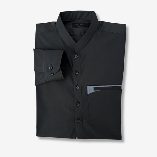 Men's Deep Black Cotton Shalwar Kameez - 111011