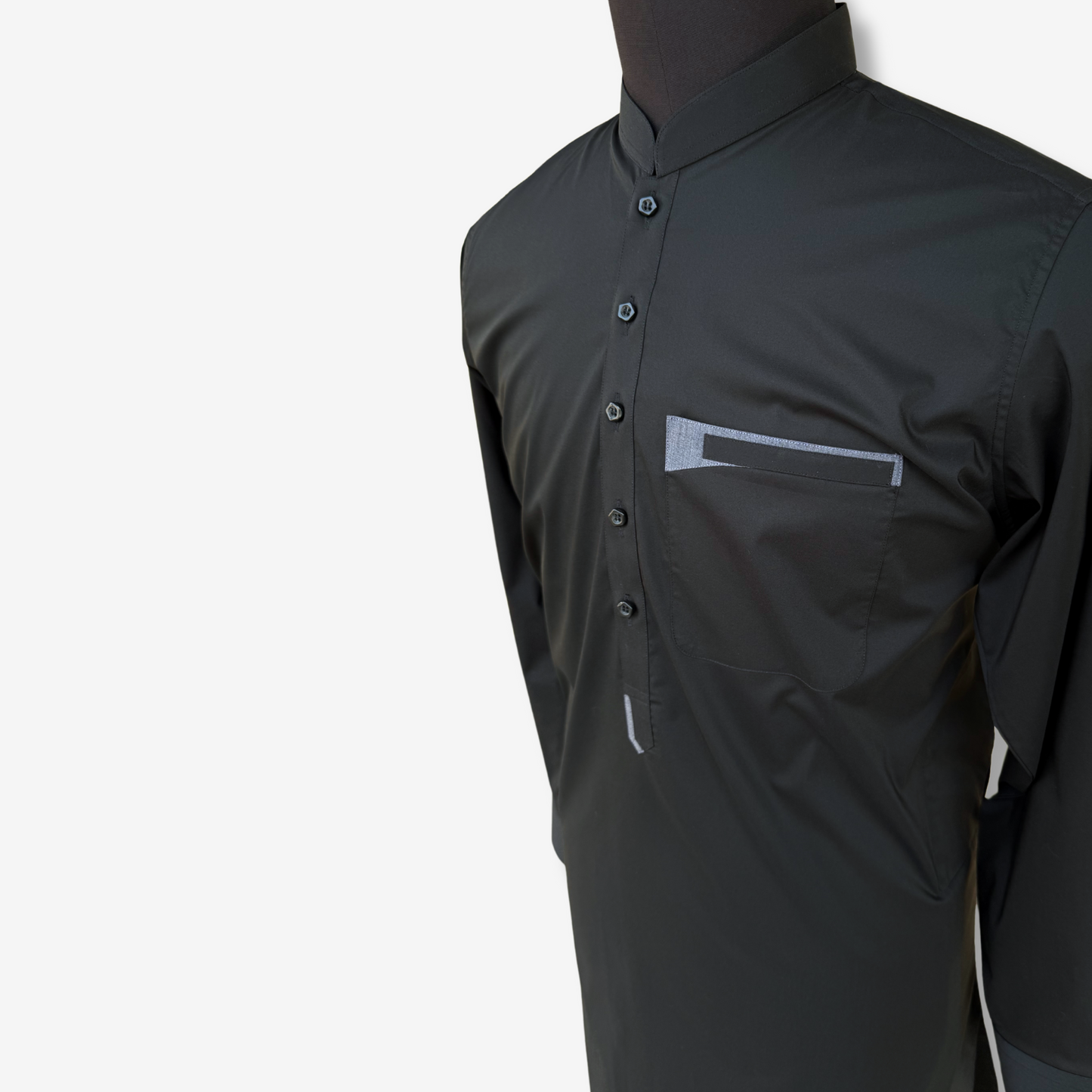 Men's Deep Black Cotton Shalwar Kameez - 111011