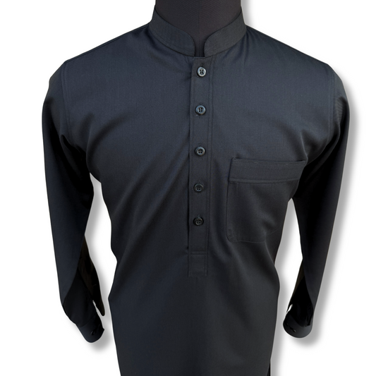 Men's Deep Black TR Shalwar Kameez - 113006