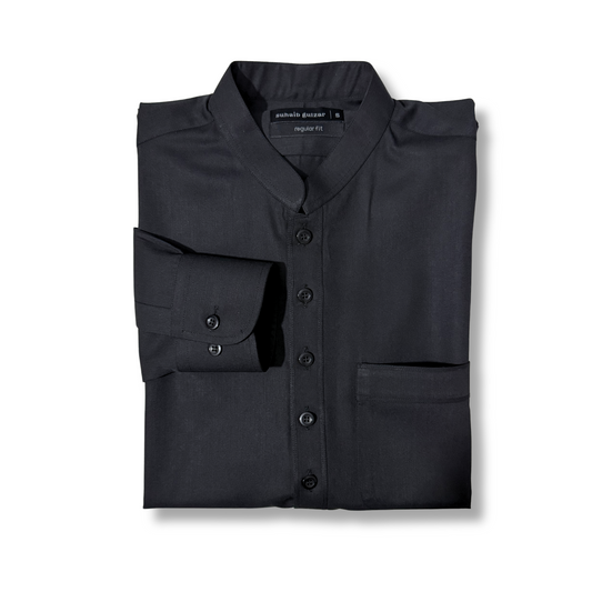 Men's Deep Black TR Shalwar Kameez - 113006