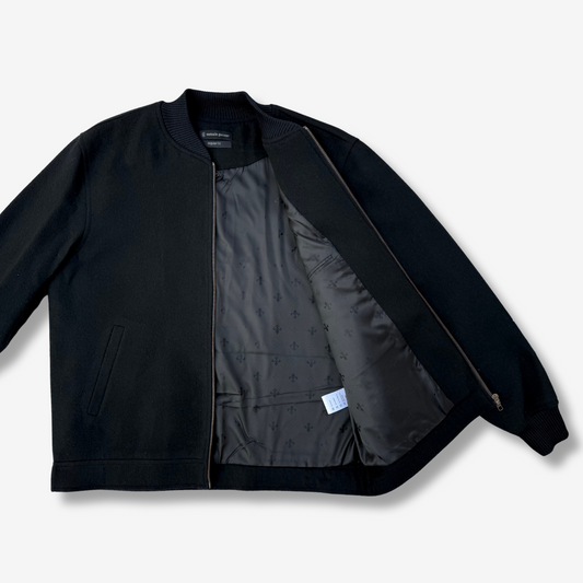 Men's Ebony Black Bomber Jacket - 331003