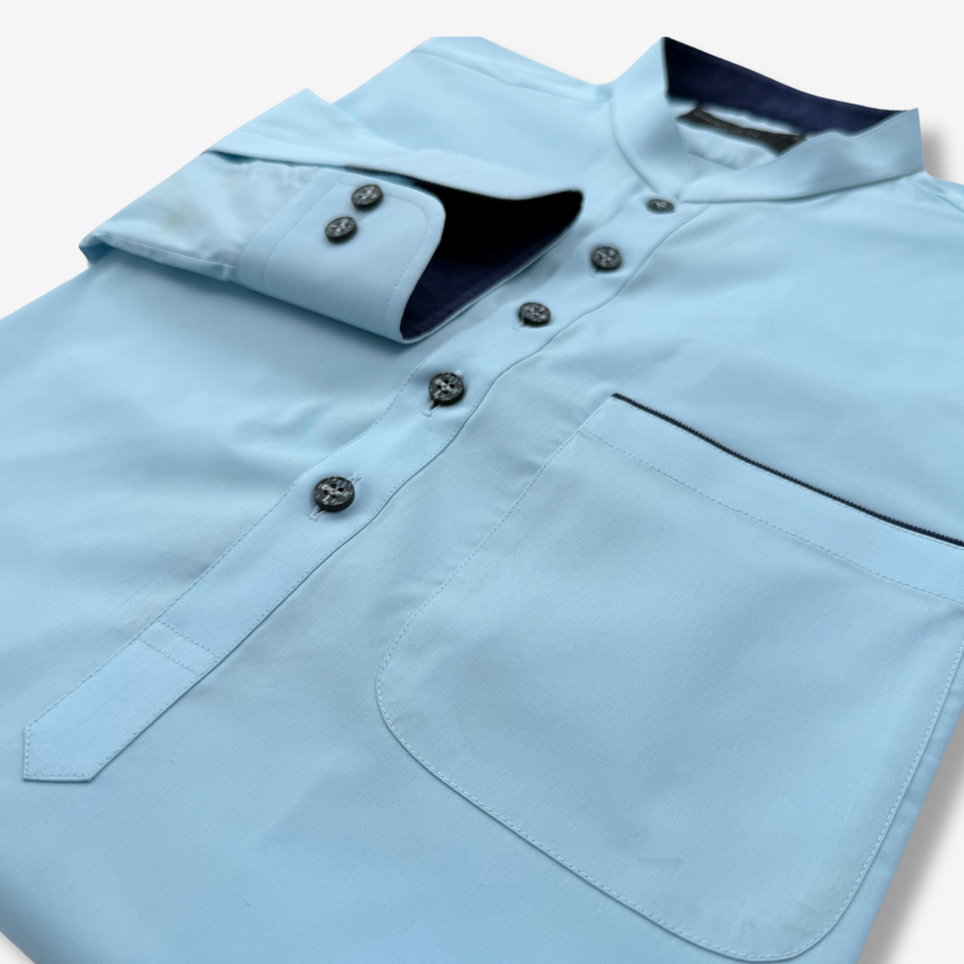 Men's Ferozi Blue Cotton Shalwar Kameez - 111018