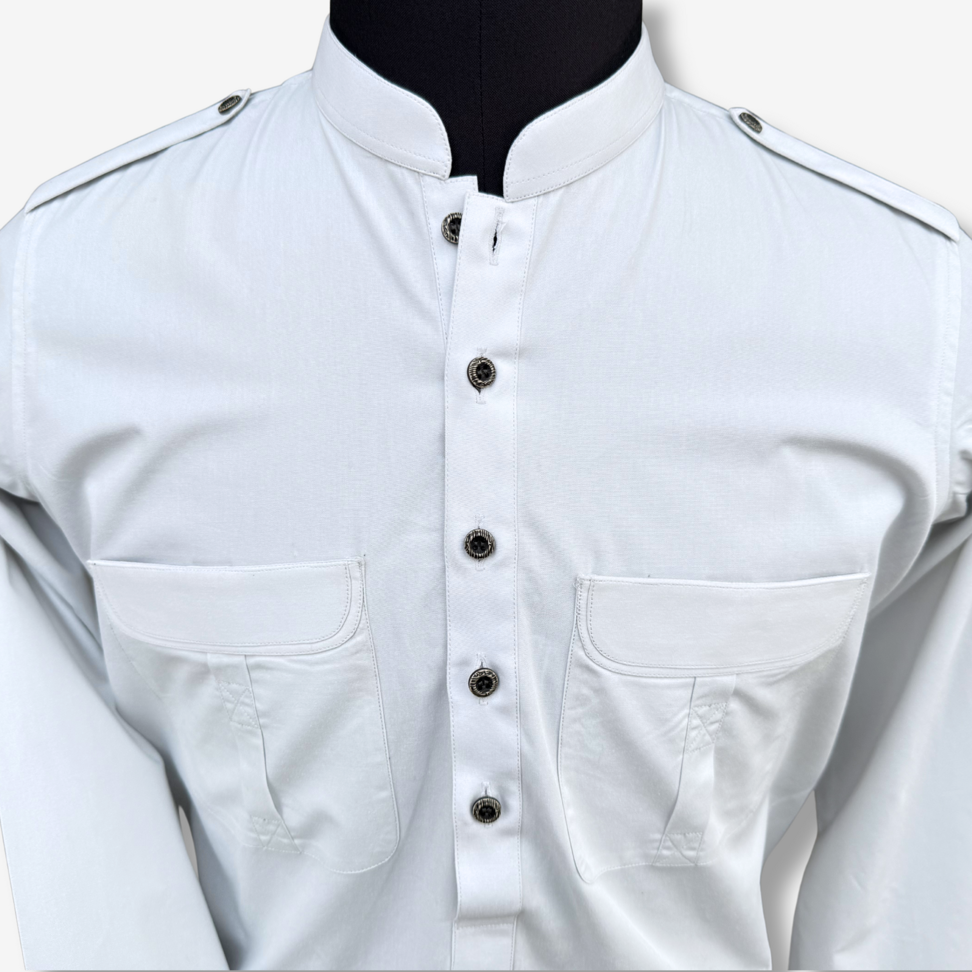 Men's Frost White Cotton Shalwar Kameez - 111007